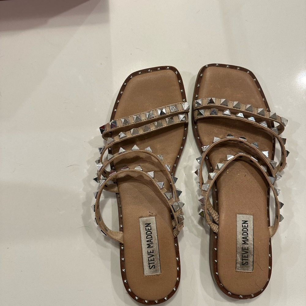 Steve Madden square toe rockstud sandals in size 6.5